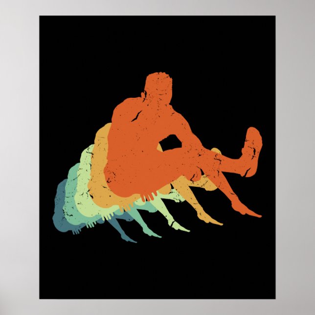 Póster Ventilador del atleta olímpico retro de larga tray (Frente)