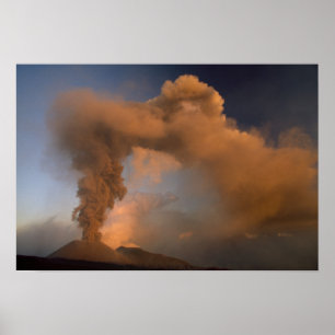 Póster ventisquero de la cumbre del Mt. Etna, Sicilia, It