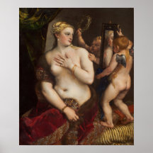 Venus con un espejo de Tiziano - Poster