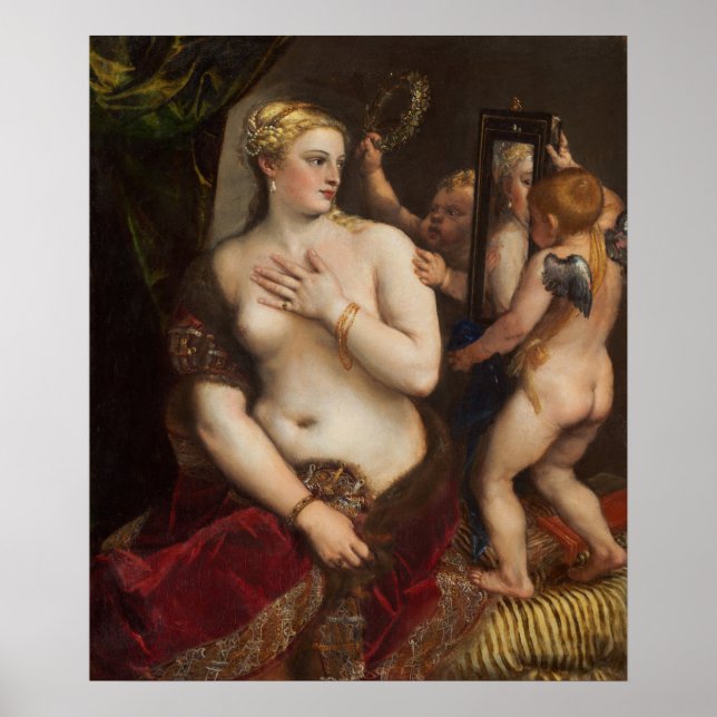 Póster Venus con un espejo de Tiziano - Poster (Frente)