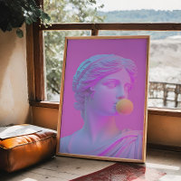 Poster Venus de arte pop moderno rosa y morado