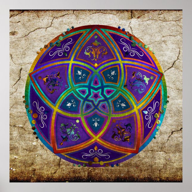 Póster Venus Flower of Love fineART Oriental Antique lila (Frente)