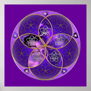 Póster Venus Flower of Love fineART violet pink