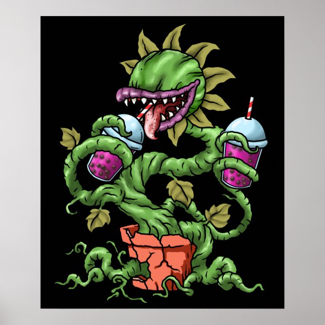 Póster Venus Fly Trap Bubble Tea Gift Plantas Carnívoras (Frente)
