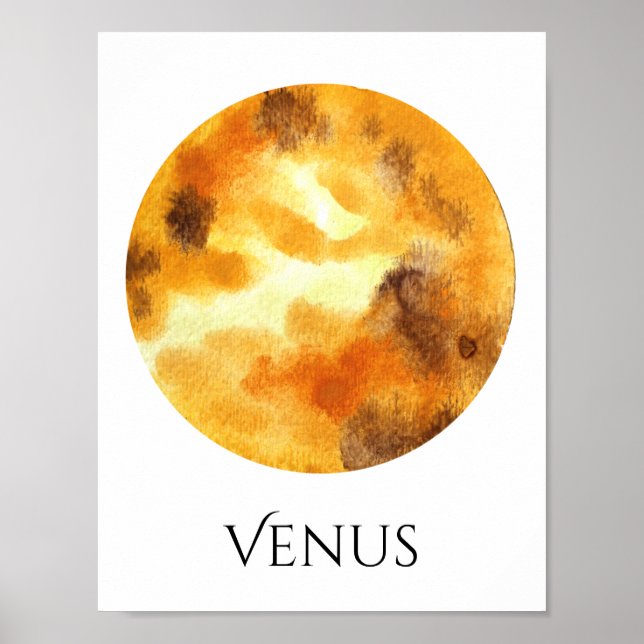 Póster Venus Planet Watercolor Poster (Frente)