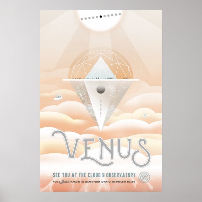 Póster Venus Vintage Space Travel Poster (Frente)