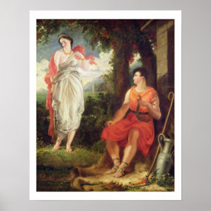 Póster Venus y Anchises, 1826 (aceite en lona)