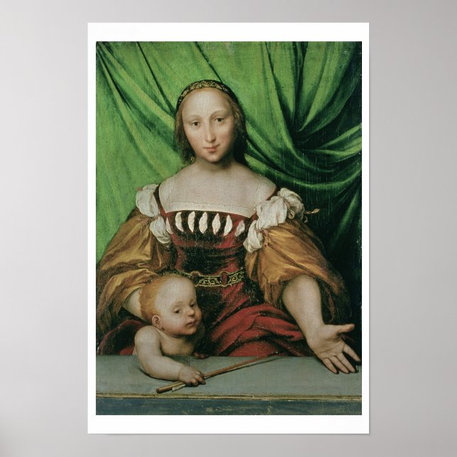 Póster Venus y Cupid, c.1524 (aceite de leña) (Frente)