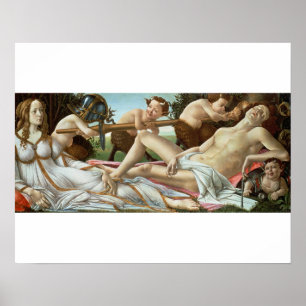 Póster Venus y Marte, c.1485 (tempera y aceite)