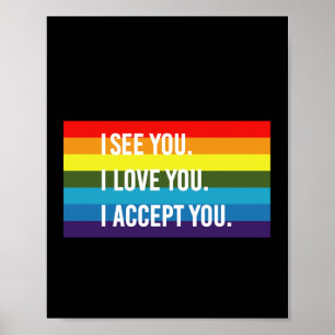 Póster Veo Te Amo Te Acepto Camiseta Orgullo Gay LGBT
