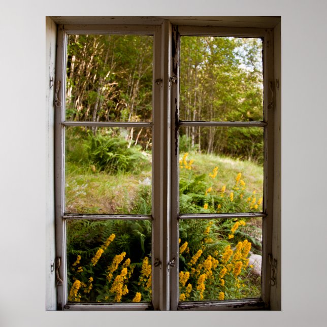 Póster Ver a través de la ventana antigua (Frente)