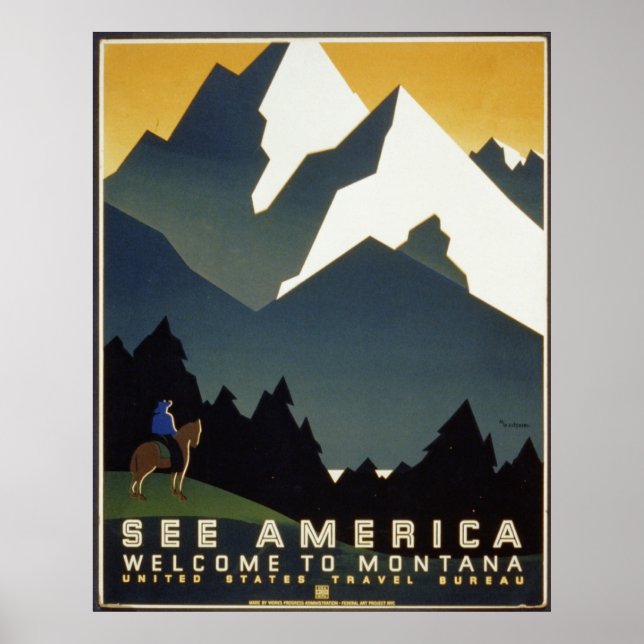 Póster Ver América Bienvenidos a Montana (Frente)
