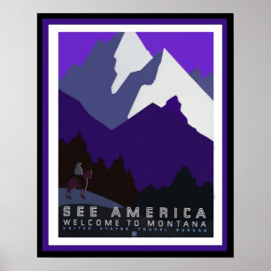 Póster Ver América - Montana - WPA Serie Poster45