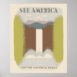 Póster Ver América Visitar Los Parques Nacionales