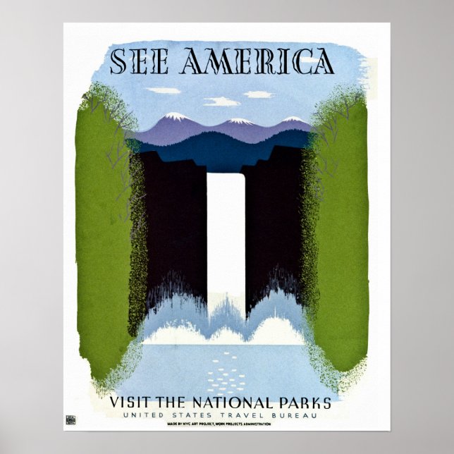 Póster Ver América Visitar Parques Nacionales (Frente)