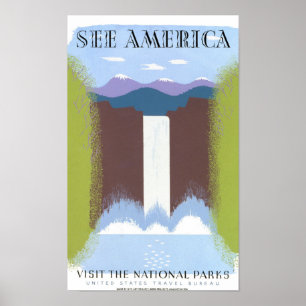 Póster Ver el afiche estadounidense de vintage restaurado