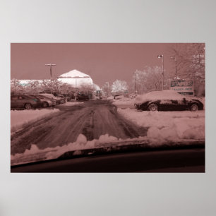 Póster ver el mundo a través de lentes de color rosa