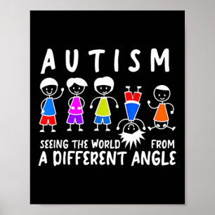 Póster Ver El Mundo Desde Un Ángulo Diferente Autismo Awa