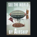 Póster Ver el mundo por barco | Steampunk Travel<br><div class="desc">Poster de aspecto vintage es una obra de arte digital original del artista K.A.Grayce y disponible exclusivamente aquí. Con el Airship Aluetian, este dirigible inspirado en el Steampunk lleva al cielo para un recorrido por el mundo. Recordando a esos viejos posters de viaje de la década de 1930, este poster...</div>