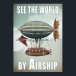 Póster Ver el mundo por barco | Steampunk Travel<br><div class="desc">Poster de aspecto vintage es una obra de arte digital original del artista K.A.Grayce y disponible exclusivamente aquí. Con el Airship Aluetian, este dirigible inspirado en el Steampunk lleva al cielo para un recorrido por el mundo. Recordando a esos viejos posters de viaje de la década de 1930, este poster...</div>