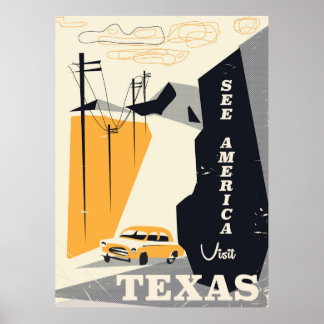 Póster Ver Estados Unidos - poster de viajes vintage de T