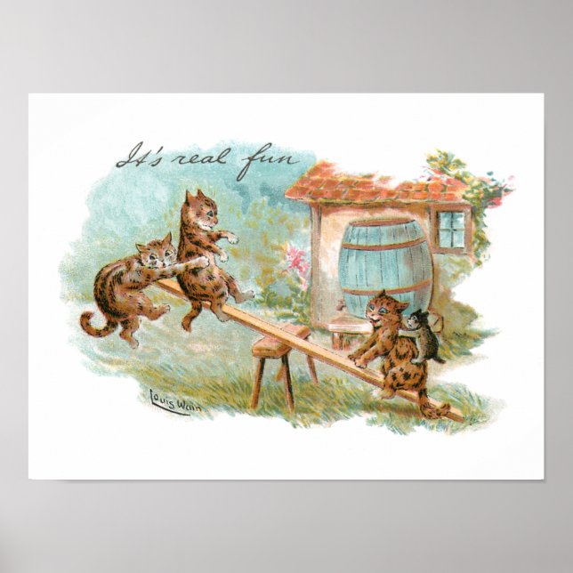 Póster Ver Gatos en tierra de juego visto (Frente)