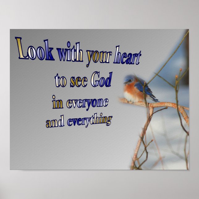 Póster Ver la cita Inspiradora de God Bluebird (Frente)