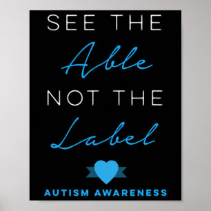 Póster Ver La Etiqueta No El Síndrome De Autismo Abajo