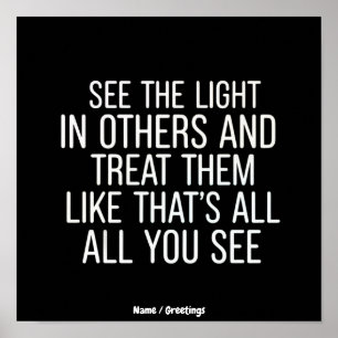 Póster Ver la Luz en Otros Frase Cita Positiva y Motivado