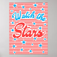 Ver las estrellas, poster de verano, versión roja,