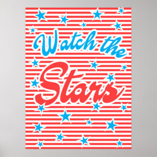 Póster Ver las estrellas, poster de verano, versión roja,