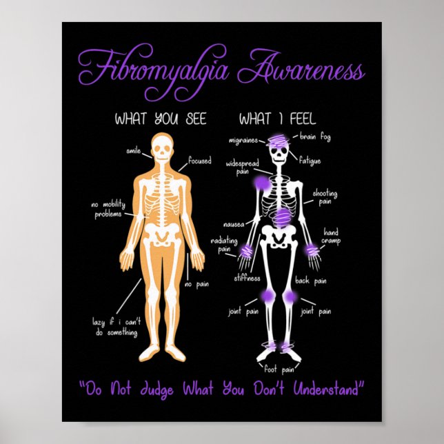 Póster Ver Lo Que Siento Esquiador Fibromialgia Awarenes (Frente)