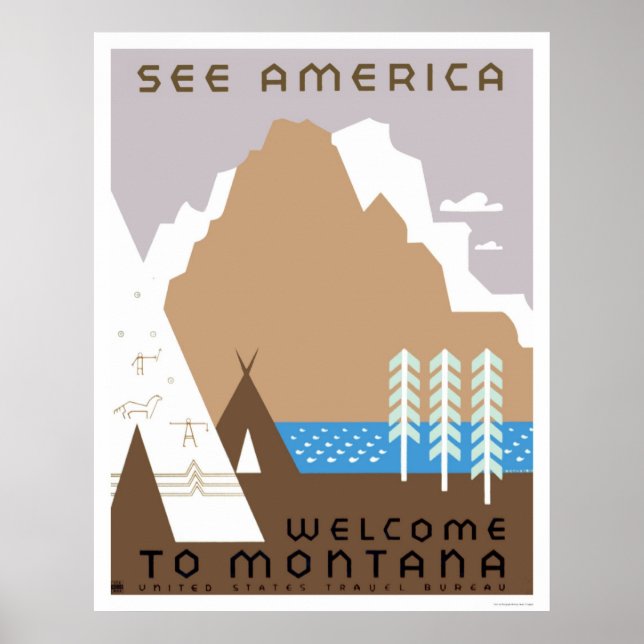 Póster Ver Montana & America 1938 WPA (Frente)