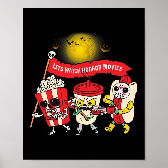 Póster Ver Películas de Terror Halloween Fantasma Esquele (Frente)