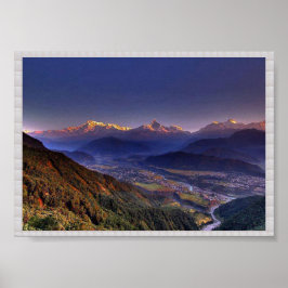 Póster Ver POKHARA Nepal :Frontera CRISTAL