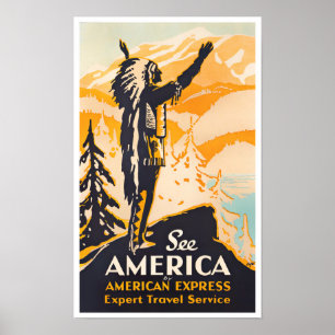 Póster Ver poster de viaje vintage de América