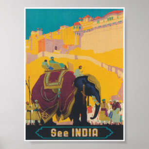Póster Ver Poster de Viajes de la India Vintage