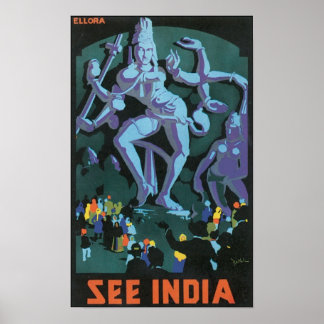 Póster Ver Poster de Viajes de la India Vintage