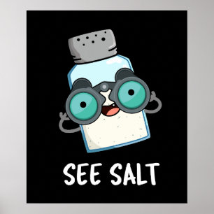 Póster Ver Salt Funny Sea Salt Pun Dark BG