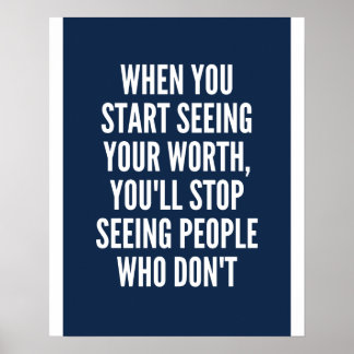 Póster Ver su valor - Poster motivacional