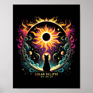Póster Ver Totalidad Abril 8 2024 Amante del Eclipse sola