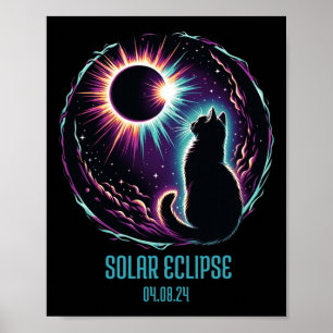 Póster Ver Totalidad Abril 8 2024 Gato de Astronomía Love