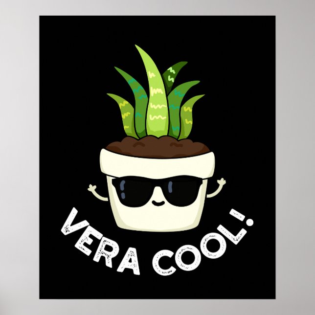 Póster Vera Guay Funny Aloe Vera Pun Dark BG (Frente)