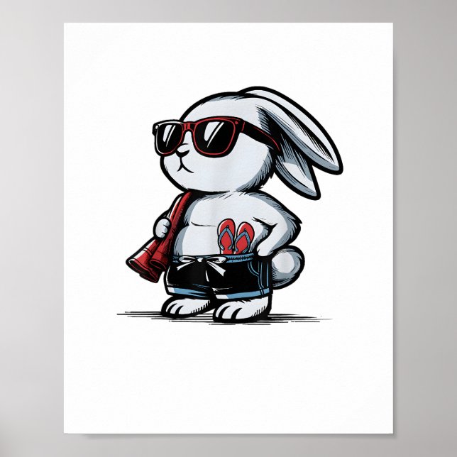Póster Verano Beach Rabbit Bunny Beach-Goer (Frente)