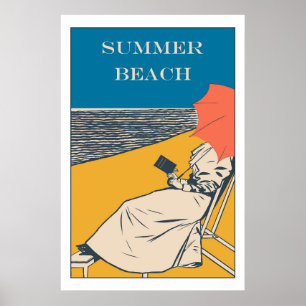 Póster Verano Beach Vintage