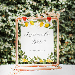 Póster Verano Brillante Limón Bridal Shower Barra de Limo