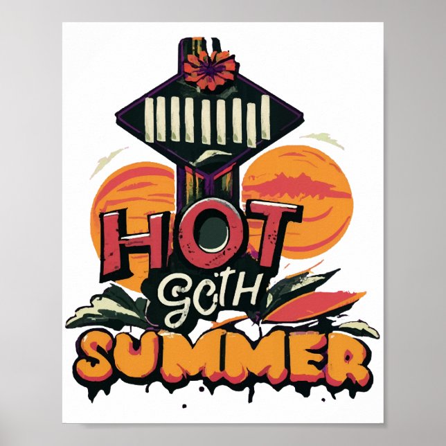 Póster Verano Caliente Gótico Chic  (Frente)