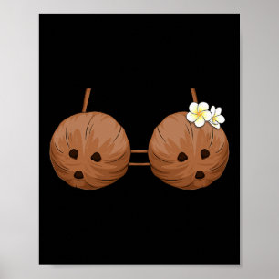 Póster Verano Coconut Bra Halloween Costume Hawaii Aloha