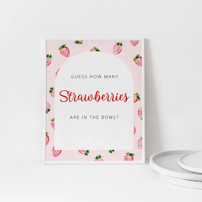 Póster Verano cuántos fresas Rótulo Baby Shower (Subido por el creador)