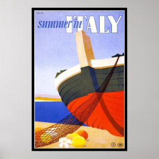 Póster Verano De Afiches Vintage En Italia